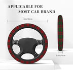 Thickened Elastic Steering Wheel Cover, Grant Clan Tartan Plaid Pattern Ultra, Soft, Breathable, Fit for Cars, SUVs, Trucks, Stylish Comfortable Grip