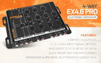 Crossover Car Audio EX4.6 PRO 4 Way or 3 Way Electronic Crossover 9 Volts, 4 in 6 Out RCA Channels Car Sound Processor - EX4.6PRO