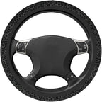 Leopard Steering Wheel Covers Non Slip Neoprene Steering Wheel Protector Cover Universal 15 Inch for Men Women (Black Green Grey)