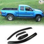TY4P07 Original Side Window Wind Deflector, 4pcs Out-Channel Tape-On Nice Rain Guards Set, Window Visor fit for 2005-2015 Toyota Tacoma Extended cab (Access cab)
