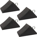 AFA Tooling - Heavy Duty Rubber Wheel Chocks w/Eyebolt Tie Off Handles - RV Wheel Chock for Front & Back Tires - Quick Grip Ribbed Design - Great for Your Camper, Trailer, RV, Truck, Car, ATV - 4 Pack