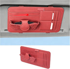 Car Sun Visor Organizer, Multifunctional Visor Storage Pouch with Sunglasses Holder & Card Sleeve Pocket, Auto Interior Organizer Pocket Bag for Pens Cards Documents, Universal Fit (Red)