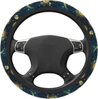 Gold Moon Sun Stars Magical Steering Wheel Cover for Women Men Girls Car Accessories Decor Anti-Slip Neoprene Auto Steering Wheel Covers Protector Universal 15 Inch