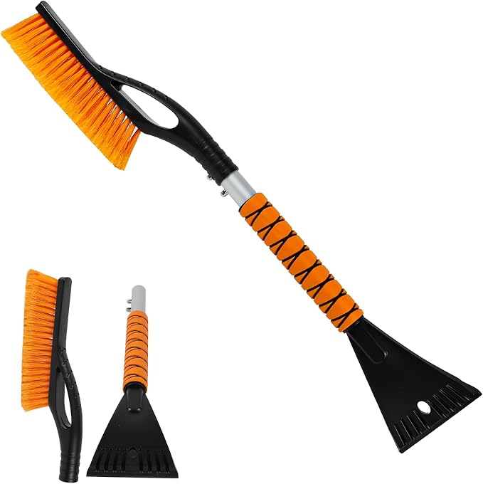 Snow Brush & Ice Scraper, 2 in 1 Car Ice Scrapers for Windshield Window, Detachable Ice Snow Removal Tool with Ergonomic Foam Grip for Car Truck SUV, Winter Car Accessories