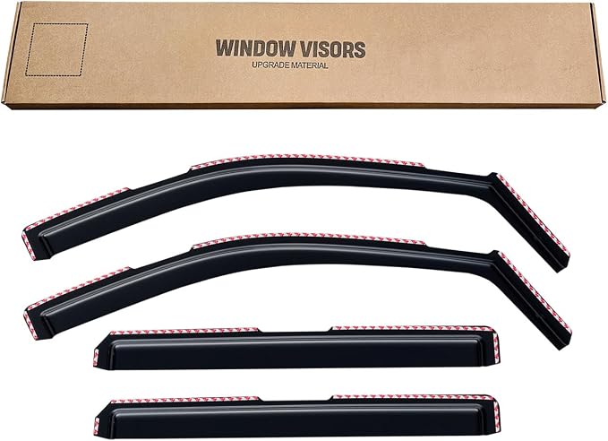 in-Channel Window Visors Rain Guards for 2019-2026 Chevy Silverado/GMC Sierra 1500 Crew Cab, Window Vent Wind Shades Deflectors