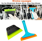 Window Tint Tool All-Purpose 6" Silicone Cleaning Squeegee 5 inch Handy Small Rubber Window Squeegee Auto Water Blade for Car Windshield, Window, Mirror, Glass Door,Shower(Green and Orange)