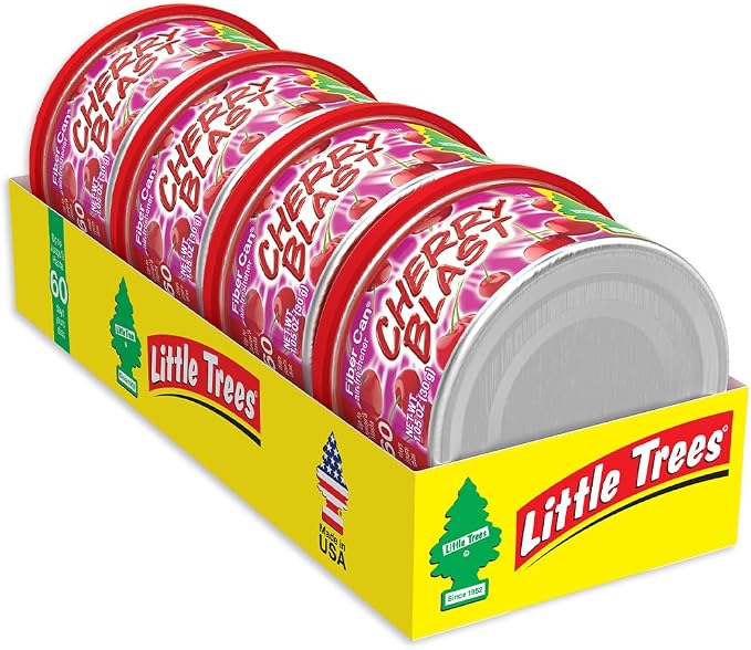 Car Air Freshener | Fiber Can Provides Long Lasting Scent for Auto or Home | Recycled Fiber | Cherry Blast, 4 Air Fresheners