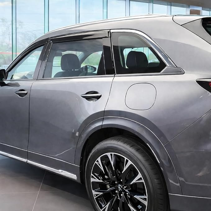 2024-2026 Tape-On Rain Guards for Mazda CX-90 & CX-70 Side Window Visor Deflectors Turbo S Select Preferred Plus Premium Tinted Vent Shades CX90 CX70 2025