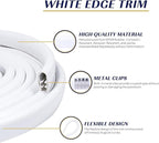 Edge Trim White U-Channel Rubber Trim Edge with Steel 1/2" X 3/8" - Fit Gap 3/64" to1/4 Car Door Edge Sealing Strip PVC Weather Stripping with Metal, Metal Edge Protector, 100FT