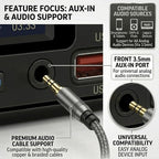 Single DIN Car Radio Headunit Bluetooth Stereo Audio for Handsfree Calling,Phone Charging, FM/ MP3/TF Card/AUX/Time,Dual USB,7 LED Colors