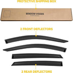 Rain Guards for 2018-2023 Honda Accord Sedan, Out-Channel Window Visor Shields Vent Deflector Shade Wind Dark Smoke 2019 2020 2021 2022 18 19 20 21 22 23, Tape-On Outside-Mount, 4PCS