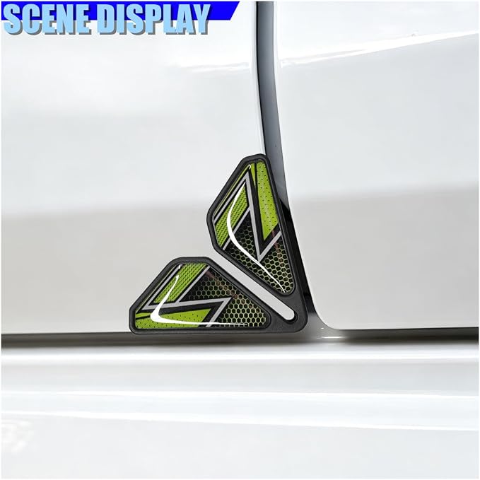 Craedli 2PCS Sport Style Car Door Edge Protector, Anti-Collision Automotive Door Corner Guards, Universal Self-Adhesive Vehicle Exterior Decoration Accessories for Car, Truck, SUV (Green)