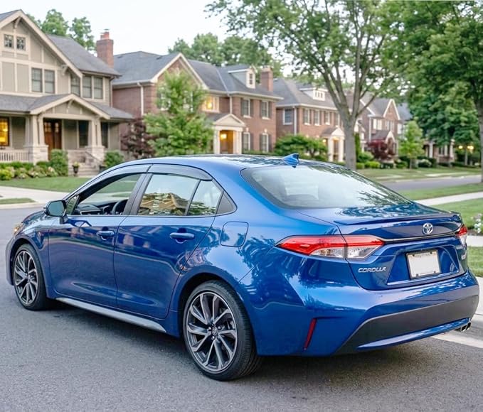 2019-2026 Tape-On Rain Guards for Toyota Corolla Sedan Side Window Visor Deflectors L LE SE XLE XSE FX Hybrid, Durable Tinted Vent Shades 2020 2021 2022 2023 2024 2025