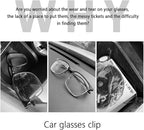 Magnetic Sunglass Holder for Visor, PU Leather Car Organizer - Universal Accessory (Brown)