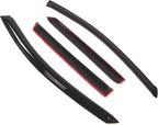 WD2-353 Dark Smoke 4 Pcs Set Window Visor (Outside Mount) Deflector Rain Guard Compatible with 2009-2013 Nissan Rogue