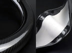 Steering Wheel Cover, Universal 15 Inch Fashion Sport Microfiber Leather Carbon Fiber Auto Car Steering Wheel Cover for Men, Anti-Slip Car Interior Accessories, Black