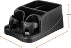 Car Console Organizer, Car Seat Organizer with 2 Adjustable Cup Holders, 3 Large Storage Compartments, Seatbelt for Secure Hold, Vehicle Middle Seat Organizer for Cars, Trucks, Minivans