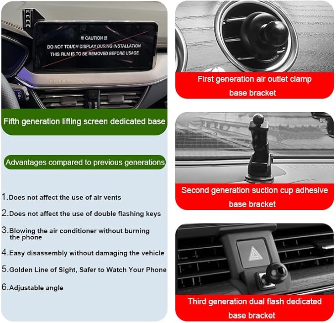 Car Phone Holder for Mercedes Benz GLB/CLA/A-Class Auto Accessories [Only for 10.25" Screen，Include：2020-2024 GLB/CLA & 2019-2022 A-Class] [7" Screen Not usable]