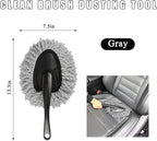 Car Dash Duster Brush, Super Soft Microfiber Multi-Functional Car Cleaning Brush, Scratch Free Dash Dusting Tool with a Anti-Skid Handle for Vehicle Home Kitchen Cleaning (Gray)