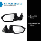 Driver & Passenger Side Power Mirror Set Smooth Black without Heat Compatible with 2021-2023 Hyundai Elantra HY1320278 HY1320283 HY1321278 HY1321283