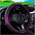 15 Inch Car Leather Steering Wheel Cover, Automotive Accessories Elastic Breathable Anti-Slip Soft Wheel Protector Fits Men and Women, Suitable for SUVs, Trucks, Vehicles and RVs (Purple)