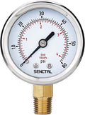 0-60 Psi Pressure Gauge, 2" Dial, 1/4 Npt Lower Mount, Waterproof, Stainless Steel Case, for Swimming Pool Filter Pump Spa Water Air MTB Tire Pressure Test