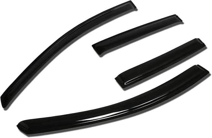 4Pcs Tape-On Window Visor Rain Guard Compatible with 2007-2012 Nissan Versa Sedan Hatchback, Rain Shields Vent Shade Wind Deflector, Acrylic