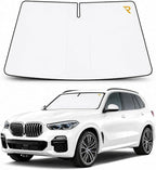 [2026 Upgrade] RevLux Car Windshield Sun Shade | Keeps Car Cooler, Sun & Heat Protection | Double Thickened Ice-Core Cooling Fabric | Zero Light Leakage | Foldable Sunshade (SUV/Truck - 59"x33")