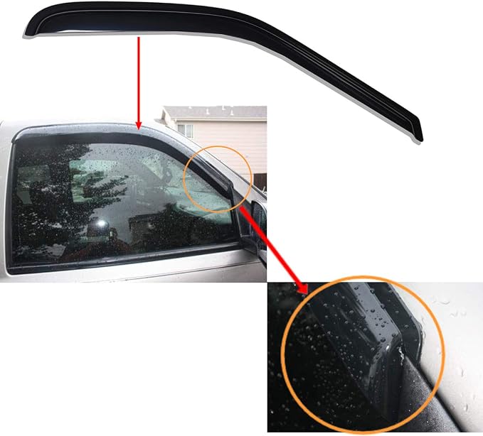 Extra Durable Outside-Mount Vent Window Visor, Fit 1999-2006 Chevrolet Silverado & GMC Sierra 1500/1500 HD/2500/2500 HD/3500, 2007 Classic Model, Regular/Extended/Crew Cab, Smoke, 2Pcs