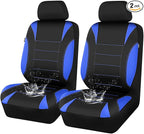 Neoprene Wetsuit Seat Covers, Waterproof Car Seat Covers Front with 5mm Composite EVA, Universal Fit for Car,Sedan SUV Trucks Anti Slip, Airbag Compatible(Black and Blue