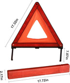 Reflective Warning Triangle for Vehicles, Emergency Warning Triangle Roadside Safety Triangle Kits, Day and Night Visibility for Car Breakdowns, Accidents, Fog Rain, 3-Pack