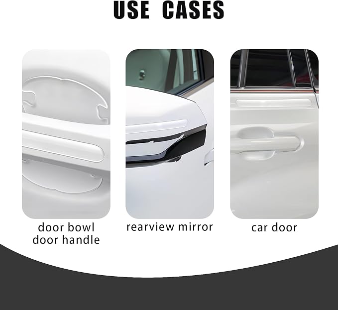 8 PCS Car Door Handle Protector, Transparent Car Door Cup Protector, Waterproof Anti-Scratch Bumper Trim Guard Sticker, Universal Auto Exterior Accessories Protection Film