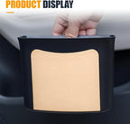 YoRise Car Trash Can, Multifunctional Hanging Garbage Can, Car Storage Organizer Container, Mini Trash Bin, Waterproof Automotive Door Side Garbage Organizer Holder for Most Cars (Beige)