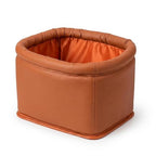 Leather Car Trash Can, Luxury Car Organizer, Leakproof Garbage Can for Car and Trucks, Orange