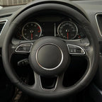 Microfiber Leather Steering Wheel Cover, Breathable Anti Slip Universal 14.5-15 inch Car Interior Accessories for Women Men, Black