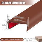 Rubber Edge Trim, Flexible Self-Adhesive U Shaped Peel and Stick Edge Banding, 1-3/4"(44.5mm) U Channel Protector, Edge Guards for Woods, Furniture, 20Ft, Brown Color