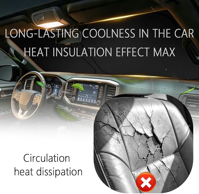 Car Windshield Sun Shade Foldable,2026 Upgraded Car Shade Front Windshield Compatible with Toyota 2016-2026 Tacoma,Sunshade for Cars Windshields with Storage Bag
