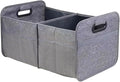 Car Trunk Organizer, Collapsible Multi-Compartment Auto Storage Box with 4 Pockets, Waterproof Oxford Fabric Car Trunk Container Accessories for Sedan SUV Truck (Grey)