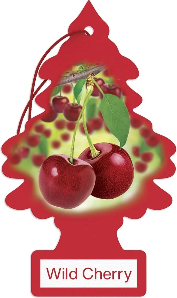 LITTLE TREES Car Air Freshener | Hanging Paper Tree for Home or Car | Wild Cherry | 24 Pack