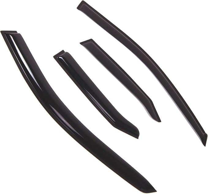 WD2-688 Dark Smoke 4 Pcs Set Window Visor (Outside Mount) Deflector Rain Guard Compatible with 2008-2013 Cadillac CTS
