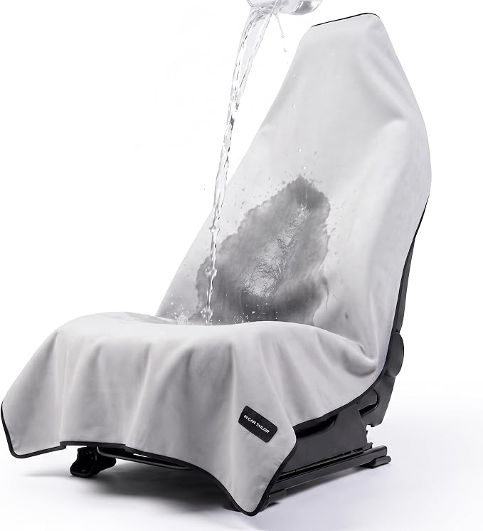 Car Seat Cover Protector, Waterproof Sweat Towel Seat Cover for Gym, Sports, Beach, Universal Front Seat Cover for Cars, Trucks, SUVs, Leather Seats(Gray)