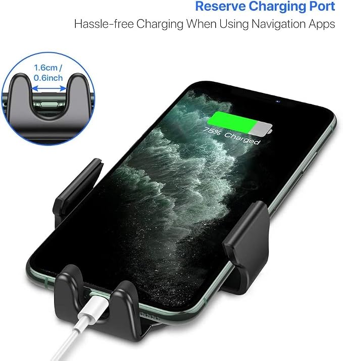 Phone Holders for Your Car with Metal Hook Clip, Air Vent Cell Phone Car Mount, Hands Free Universal Automobile Cradle Fit for iPhone Android and All Smartphones, Classic Black