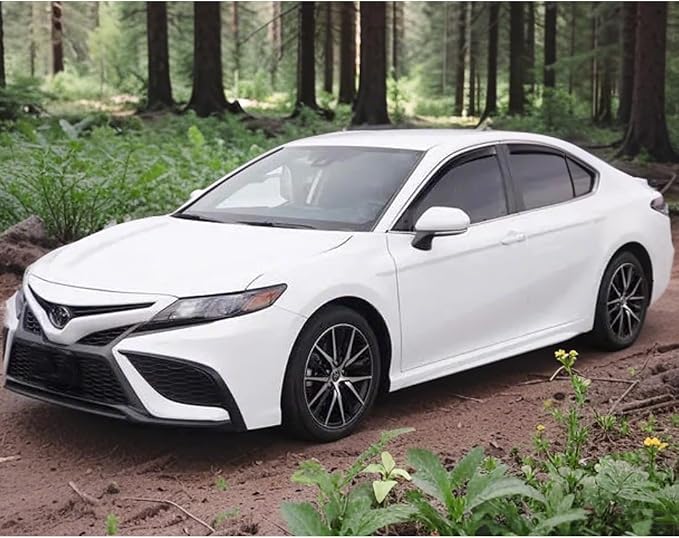 in-Channel Window Visors Rain Guards for Toyota Camry 2018-2024 | Window Deflectors, Vent Visor, Sun Shades, Window Shields, Truck Accessories, Dark Smoke