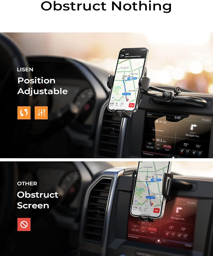 CD Slot Phone Mount for Car, Adjustable CD Phone Holder for Car Phone Mount for iPhone Ultra Sturdy Vent Cell Phone Holder Mount for iPhone 16 Pro Max Plus Accessories (Silver) s