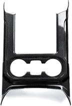 Car Sticker Center Console Front Cup Holder ABS Carbon Fiber Decal Interior Trim Cover for 2019-2025 Chevy Silverado | for 2019-2021 GMC Sierra 1500 2500 3500 HD Accessories