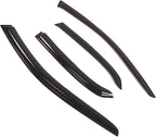 WD2-751 Dark Smoke 4 Pcs Set Window Visor (Outside Mount) Deflector Rain Guard Compatible with 1999-2006 Volvo S80