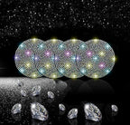 4pcs Bling Car Cup Holder Coaster, 2.75 inch Anti-Slip Shockproof Universal Fashion Car Coasters Insert Bling Crystal Rhinestone Automotive Interior Accessories for Women (4 pcs, Multicolor)