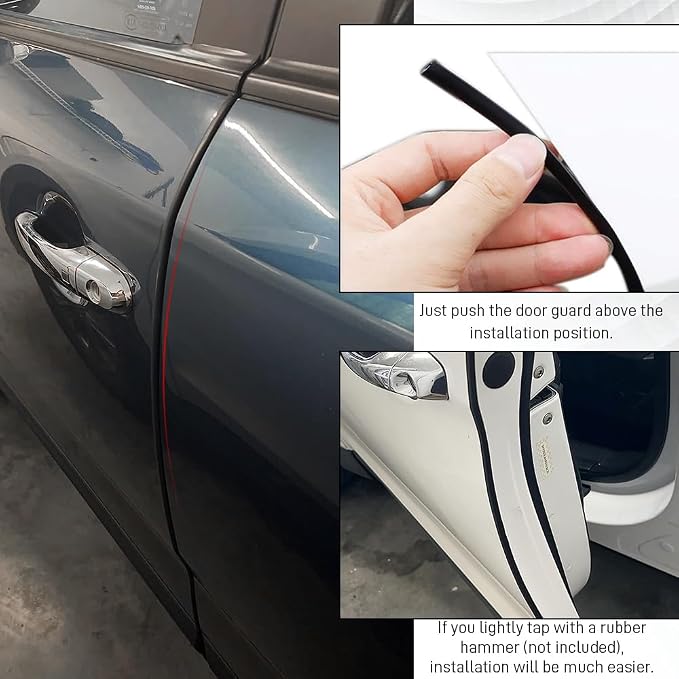 32.8Ft Car Door Edge Guards, Car Door Protector, Anti-Collision Automotive Entry Trim Molding Guard, No Glue Auto Exterior Edge Trim Protective Strip for Most Vehicles (Black, 10M)