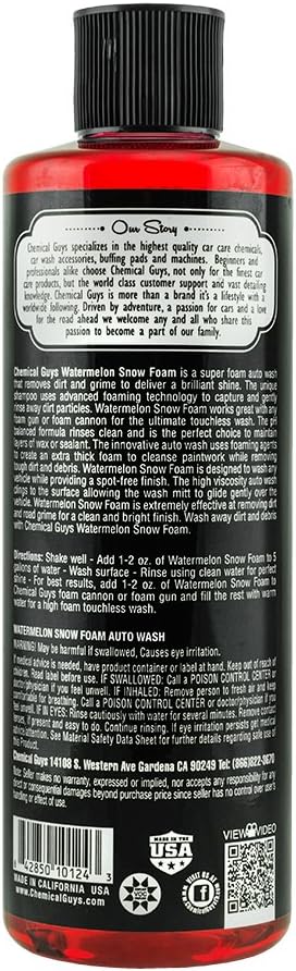 CWS20816 Watermelon Snow Foam Car Wash Soap, (Works with Foam Cannons or Bucket Washes) Safe for Cars, Trucks, Motorcycles, RVs & More, 16 fl oz, Watermelon Scent