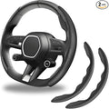2pcs Carbon Fiber Anti-Skid Steering Wheel Cover, Anti-Skid Steering Wheel Cover/Segmented Steering Wheel Protector/Car Interior Accessories for Men/Women - Durable(Black)